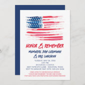 アメリカ国旗の愛国的招待状 招待状 (正面/裏面)