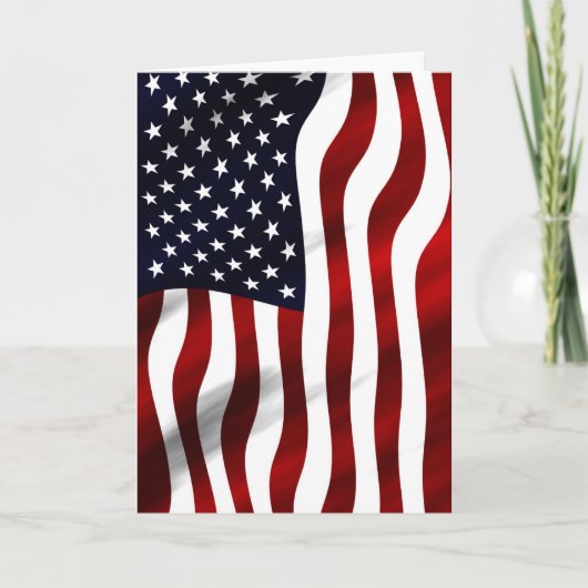 アメリカ国旗の愛国的独立記念日 カード (正面)