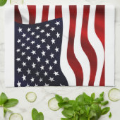 アメリカ国旗の愛国的独立記念日 キッチンタオル (折り畳み)