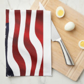 アメリカ国旗の愛国的独立記念日 キッチンタオル (四つ折り)