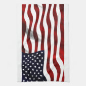 アメリカ国旗の愛国的独立記念日 キッチンタオル (縦)