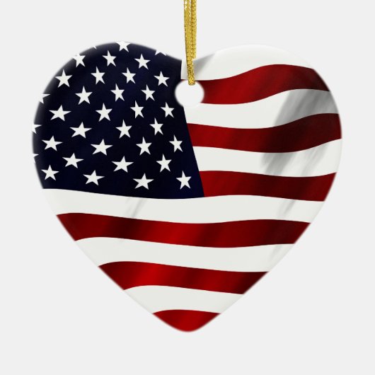 アメリカ国旗の愛国的独立記念日 セラミックオーナメント (正面)