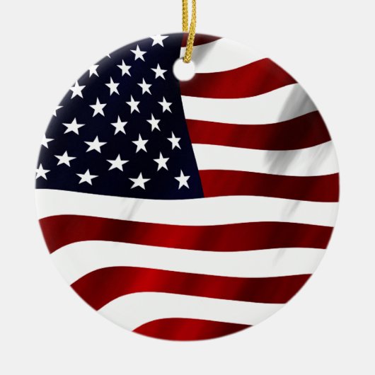 アメリカ国旗の愛国的独立記念日 セラミックオーナメント (正面)
