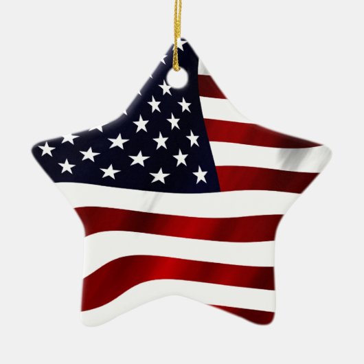 アメリカ国旗の愛国的独立記念日 セラミックオーナメント (正面)