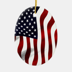 アメリカ国旗の愛国的独立記念日 セラミックオーナメント