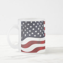 アメリカ国旗の愛国的独立記念日 フロストグラスマグカップ