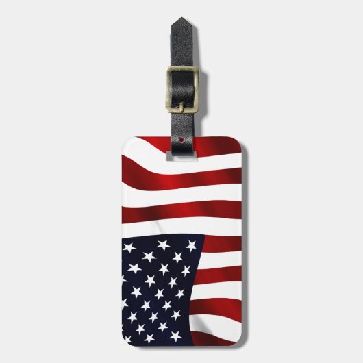 アメリカ国旗の愛国的独立記念日 ラゲッジタグ (正面縦)