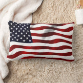 アメリカ国旗の愛国的独立記念日 ランバークッション (ブランケット)