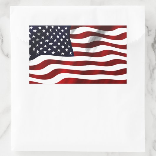 アメリカ国旗の愛国的独立記念日 長方形シール (バッグ)