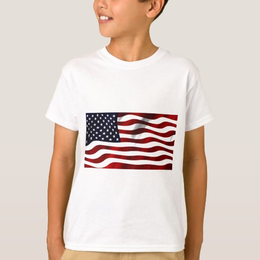 アメリカ国旗の愛国的独立記念日 Tシャツ (正面)