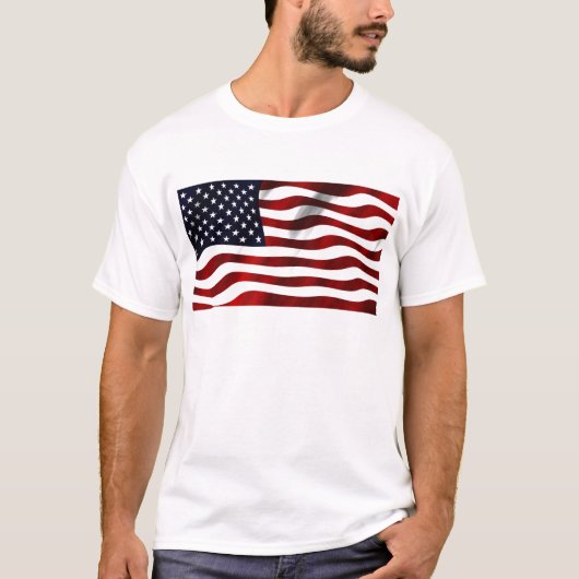 アメリカ国旗の愛国的独立記念日 Tシャツ (正面)