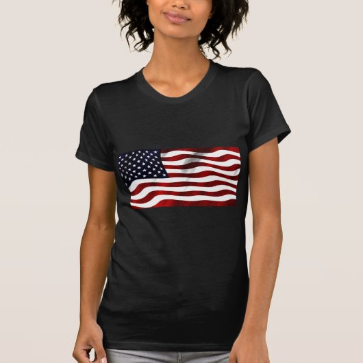 アメリカ国旗の愛国的独立記念日 Tシャツ (正面)