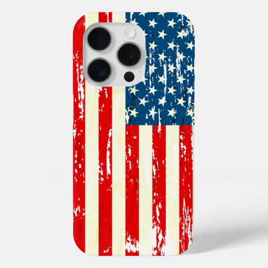 アメリカ国旗の愛国的赤白青 動揺して Case-Mate iPhoneケース (裏面)