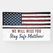 アメリカ国旗の愛国的軍隊の遠くにパーティー 横断幕 (横)