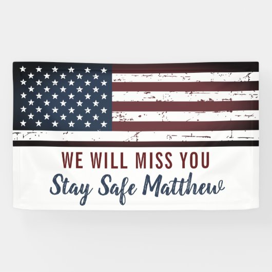 アメリカ国旗の愛国的軍隊の遠くにパーティー 横断幕 (横)