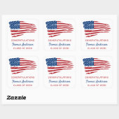 アメリカ国旗の愛国的軍隊卒業 スクエアシール (シート)