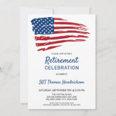 アメリカ国旗の愛国的軍隊退職パーティー 招待状 (正面)