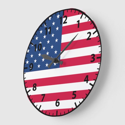 アメリカ国旗の愛国的退役軍人の壁時計 ラージ壁時計 (傾斜)