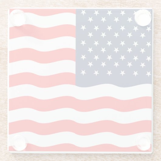 アメリカ国旗の愛国的飲料用コースター ガラスコースター (裏面)