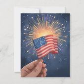 アメリカ国旗の愛国的7月4日 シーズンカード (正面)