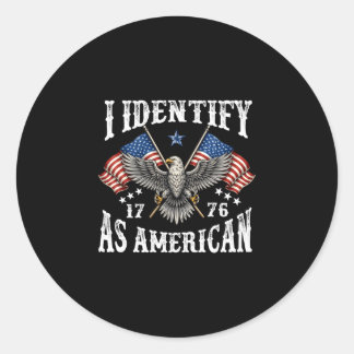 アメリカ国旗の愛国者としてのアイデンティティを持つ男性 ラウンドシール