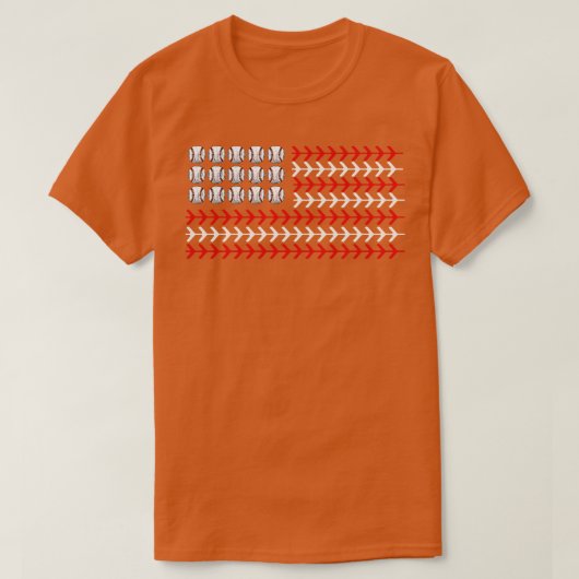 アメリカ国旗の愛国野球10 Tシャツ (デザイン正面)