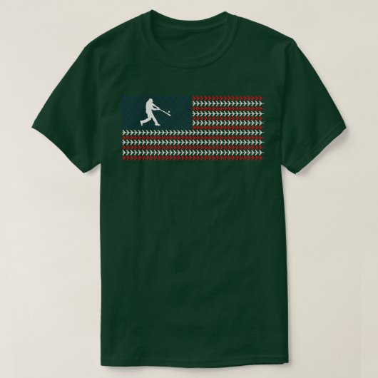 アメリカ国旗の愛国野球2 Tシャツ (デザイン正面)