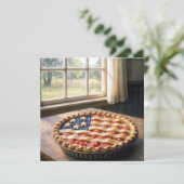 アメリカ国旗の手作りパイ生地 招待状 (スタンド正面)