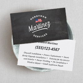 アメリカ国旗の手作り大工の名刺 名刺