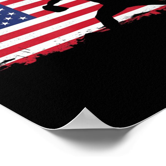 アメリカ国旗の投手野球のアパレル – 野球 ポスター (角)