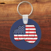 アメリカ国旗の拳 キーホルダー (正面)
