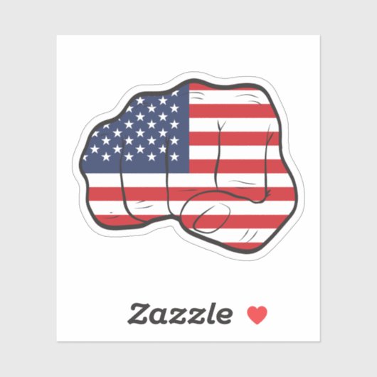 アメリカ国旗の拳 シール (シート)