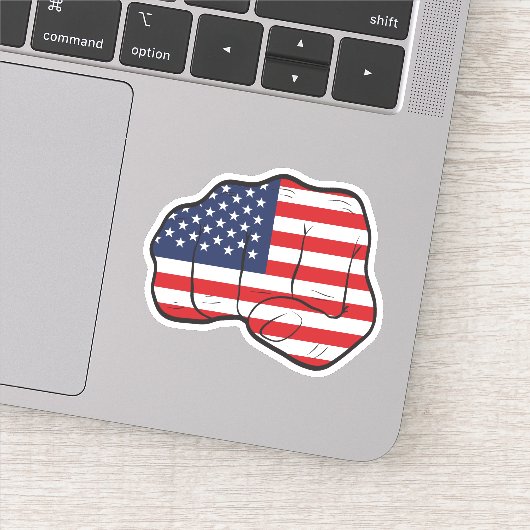 アメリカ国旗の拳 シール (詳細)
