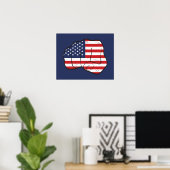 アメリカ国旗の拳 ポスター (ホームオフィス)