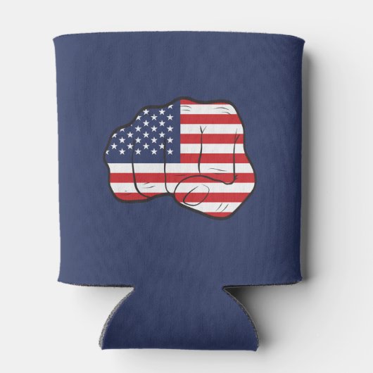 アメリカ国旗の拳 缶クーラー (裏面)