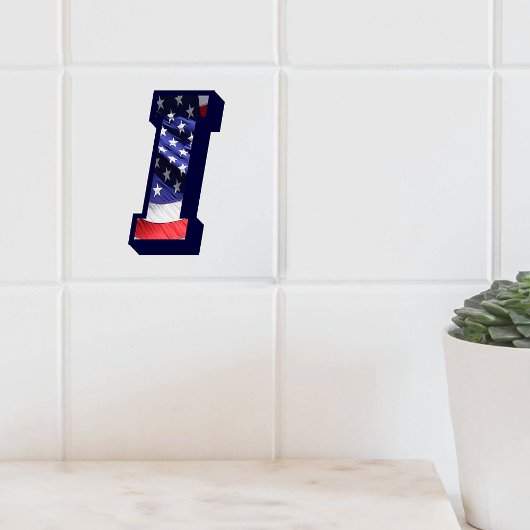 アメリカ国旗の文字"I"大きな写真セラミックタイル タイル