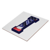 アメリカ国旗の文字"I"大きな写真セラミックタイル タイル (側面)