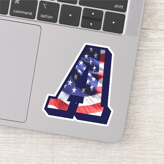 アメリカ国旗の文字AイニシャルUSA シール (詳細)