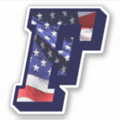 アメリカ国旗の文字FイニシャルUSA シール (正面)