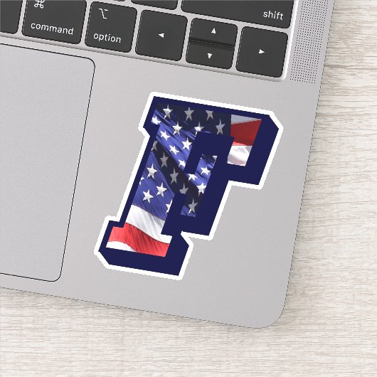 アメリカ国旗の文字FイニシャルUSA シール (詳細)