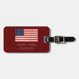 アメリカ国旗の旅行荷物タグ ラゲッジタグ