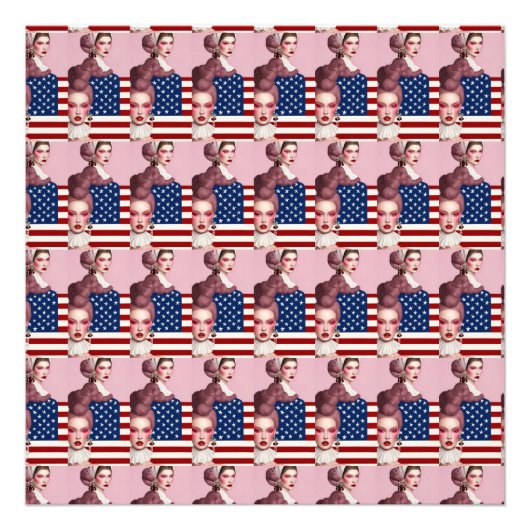 アメリカ国旗の旅 – 視覚的な物語 フォトプリント            (正面)