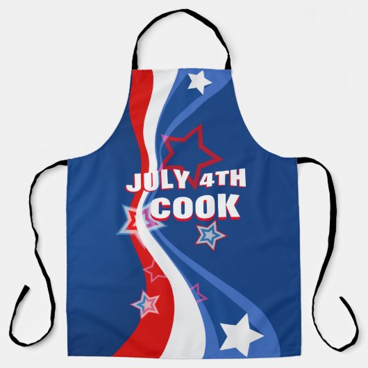 アメリカ国旗の星とストライプのカスタム文字 エプロン (正面)