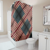 アメリカ国旗の星とストライプのシャワーカーテン シャワーカーテン (インサイチュ)