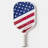 アメリカ国旗の星とストライプパーソナライズされた ピックルボールラケット (裏面)