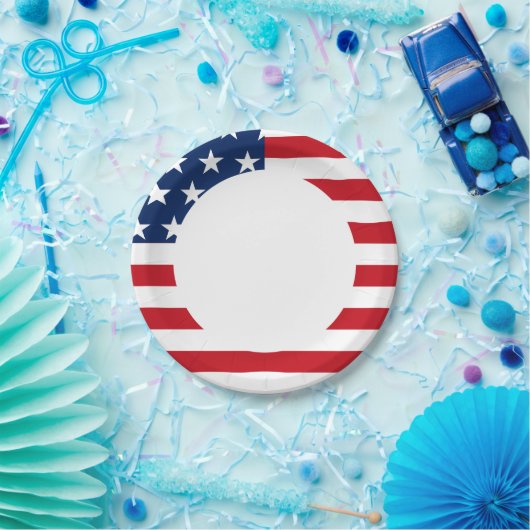 アメリカ国旗の星とストライプ愛国心 ペーパープレート (パーティー)