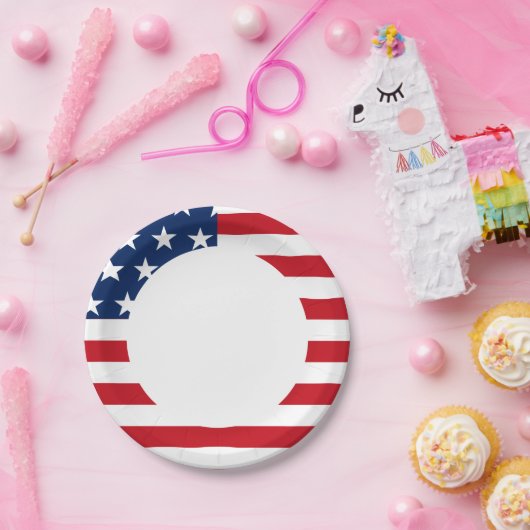 アメリカ国旗の星とストライプ愛国心 ペーパープレート (パーティー)