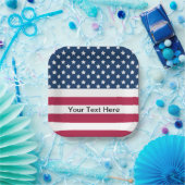 アメリカ国旗の星とストライプ ペーパープレート (パーティー)