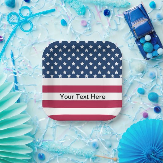 アメリカ国旗の星とストライプ ペーパープレート (パーティー)