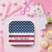 アメリカ国旗の星とストライプ ペーパープレート (パーティー)